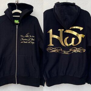 HUF x Nas Limited Edition 2013 "N.Y. State of Mind" Zip Up Black Hoodie Men's M